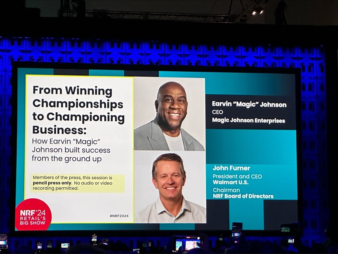 Liderança e Impacto: Lições com Earvin "Magic" Johnson na National Retail Federation 2024